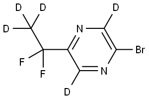 2-bromo-5-(1,1-difluoroethyl-2,2,2-d3)pyrazine-3,6-d2 Struktur