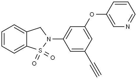 1,2-Benzisothiazole, 2-[3-ethynyl-5-(3-pyridinyloxy)phenyl]-2,3-dihydro-, 1,1-dioxide Struktur