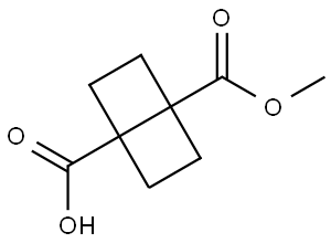 Bicyclo[2.2.0]hexane-1,4-dicarboxylic acid, 1-methyl ester Structure