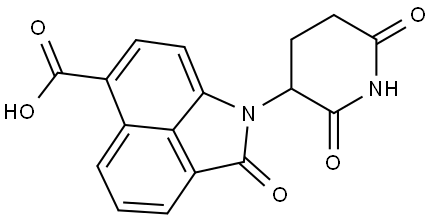 Benz[cd]indole-6-carboxylic acid, 1-(2,6-dioxo-3-piperidinyl)-1,2-dihydro-2-oxo- Struktur