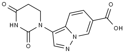 Pyrazolo[1,5-a]pyridine-6-carboxylic acid, 3-(tetrahydro-2,4-dioxo-1(2H)-pyrimidinyl)- Struktur