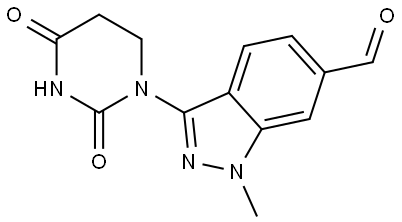 3-(2,4-dioxo-1,3-diazinan-1-yl)-1-methyl-1H-indazole-6-carbaldehyde Struktur