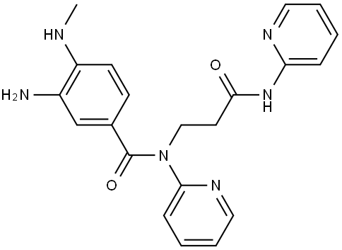 Benzamide, 3-amino-4-(methylamino)-N-[3-oxo-3-(2-pyridinylamino)propyl]-N-2-pyridinyl- Struktur