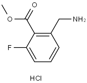 Benzoic acid, 2-(aminomethyl)-6-fluoro-, methyl ester, hydrochloride (1:1) Struktur