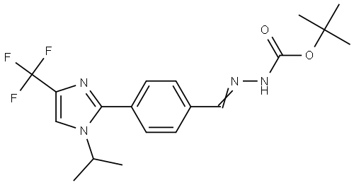 tert-butyl 2-(4-(1-isopropyl-4-(trifluoromethyl)-1H-imidazol-2-yl)benzylidene)hydrazine-1-carboxylate Struktur