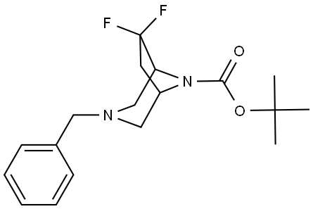 tert-butyl 3-benzyl-6,6-difluoro-3,8-diazabicyclo[3.2.1]octane-8-carboxylate Structure