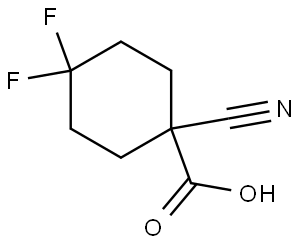 1-Cyano-4,4-difluorocyclohexane-1-carboxylic acid Structure