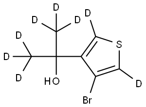 2-(4-bromothiophen-3-yl-2,5-d2)propan-1,1,1,3,3,3-d6-2-ol Struktur