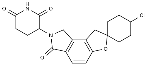 3-(4-Chloro-3'-oxo-1',8'-dihydrospiro[cyclohexane-1,7'-furo[3,2-e]isoindol]-2'(3'H)-yl)piperidine-2,6-dione Struktur