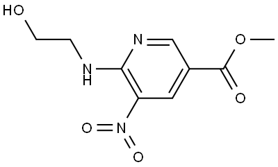 3-Pyridinecarboxylic acid, 6-[(2-hydroxyethyl)amino]-5-nitro-, methyl ester Struktur