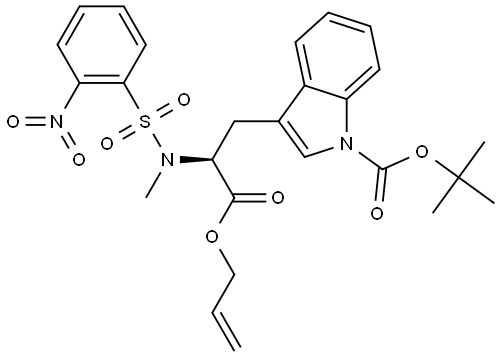 tert-butyl (S)-3-(3-(allyloxy)-2-((N-methyl-2-nitrophenyl)sulfonamido)-3-oxopropyl)-1H-indole-1-carboxylate Struktur