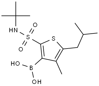 (2-(N-(tert-Butyl)sulfamoyl)-5-isobutyl-4-methylthiophen-3-yl)boronic acid Struktur