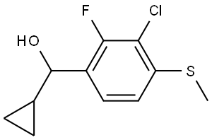 (3-chloro-2-fluoro-4-(methylthio)phenyl)(cyclopropyl)methanol Structure