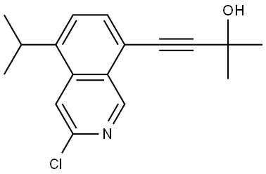 3-Butyn-2-ol, 4-[3-chloro-5-(1-methylethyl)-8-isoquinolinyl]-2-methyl- Struktur