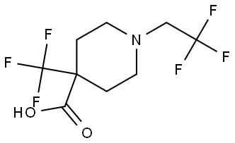 1-(2,2,2-Trifluoroethyl)-4-(trifluoromethyl)piperidine-4-carboxylic acid Struktur