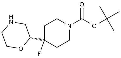 tert-Butyl (R)-4-fluoro-4-(morpholin-2-yl)piperidine-1-carboxylate Struktur