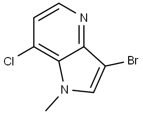 1H-Pyrrolo[3,2-b]pyridine, 3-bromo-7-chloro-1-methyl- Struktur