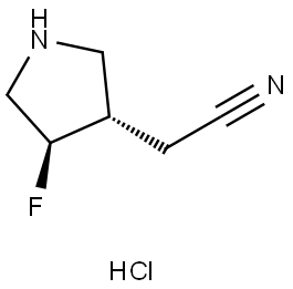 2-((3S,4R)-4-Fluoropyrrolidin-3-yl)acetonitrile (hydrochloride) Structure