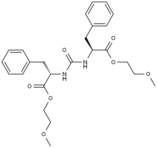 (S,S)-N,N'-bis(3-phenylpropionic acid 2-methoxyethyl ester 2-yl)urea Struktur