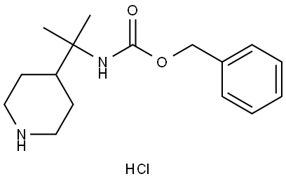 Benzyl N-[2-(piperidin-4-yl)propan-2-yl]carbamate hydrochloride Struktur