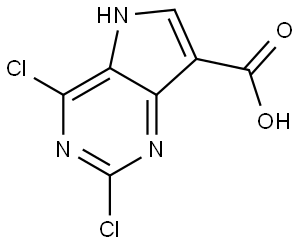 2,4-dichloro-5H-pyrrolo[3,2-d]pyrimidine-7-carboxylic acid Struktur