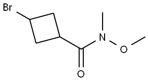 3-bromo-N-methoxy-N-methylcyclobutane-1-carboxamide Struktur