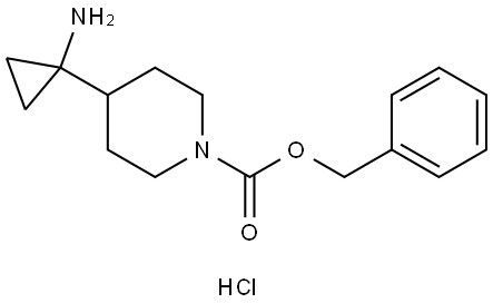 benzyl 4-(1-aminocyclopropyl)piperidine-1-carboxylate hydrochloride Struktur