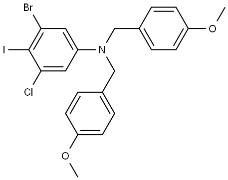 3-Bromo-5-chloro-4-iodo-N,N-bis(4-methoxybenzyl)aniline Structure