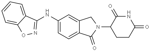 2,6-Piperidinedione, 3-[5-(1,2-benzisoxazol-3-ylamino)-1,3-dihydro-1-oxo-2H-isoindol-2-yl]- Struktur