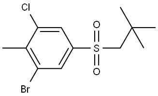 Benzene, 1-bromo-3-chloro-5-[(2,2-dimethylpropyl)sulfonyl]-2-methyl- Struktur