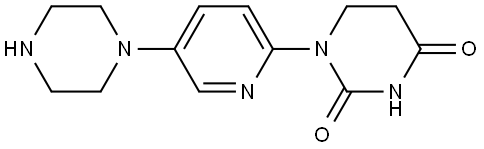 2,4(1H,3H)-Pyrimidinedione, dihydro-1-[5-(1-piperazinyl)-2-pyridinyl]- Struktur