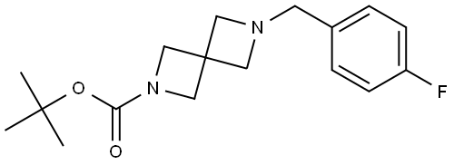 2,6-Diazaspiro[3.3]heptane-2-carboxylic acid, 6-[(4-fluorophenyl)methyl]-, 1,1-dimethylethyl ester Struktur