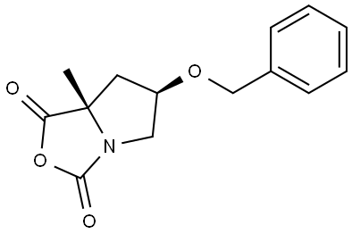 1H,3H-Pyrrolo[1,2-c]oxazole-1,3-dione, tetrahydro-7a-methyl-6-(phenylmethoxy)-, (6R,7aS)- Struktur