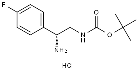 (R)-tert-butyl (2-amino-2-(4-fluorophenyl)ethyl)carbamate hydrochloride Structure