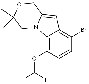 1H-[1,4]Oxazino[4,3-a]indole, 9-bromo-6-(difluoromethoxy)-3,4-dihydro-3,3-dimethyl- Struktur