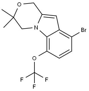 1H-[1,4]Oxazino[4,3-a]indole, 9-bromo-3,4-dihydro-3,3-dimethyl-6-(trifluoromethoxy)- Struktur