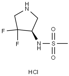 Methanesulfonamide, N-[(3R)-4,4-difluoro-3-pyrrolidinyl]-, hydrochloride (1:1) Struktur