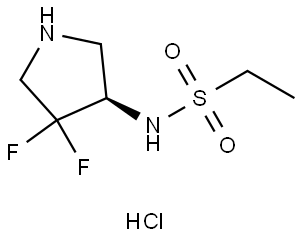 Ethanesulfonamide, N-[(3R)-4,4-difluoro-3-pyrrolidinyl]-, hydrochloride (1:1) Struktur