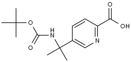 2-Pyridinecarboxylic acid, 5-[1-[[(1,1-dimethylethoxy)carbonyl]amino]-1-methylethyl]- Struktur