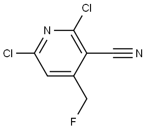 3-Pyridinecarbonitrile, 2,6-dichloro-4-(fluoromethyl)- Struktur