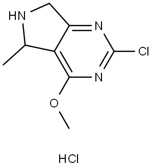 5H-Pyrrolo[3,4-d]pyrimidine, 2-chloro-6,7-dihydro-4-methoxy-5-methyl-, hydrochloride (1:1) Structure