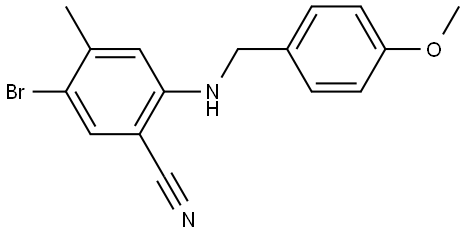 Benzonitrile, 5-bromo-2-[[(4-methoxyphenyl)methyl]amino]-4-methyl- Struktur