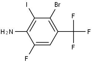 Benzenamine, 3-bromo-6-fluoro-2-iodo-4-(trifluoromethyl)- Struktur