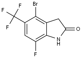 2H-Indol-2-one, 4-bromo-7-fluoro-1,3-dihydro-5-(trifluoromethyl)- Struktur