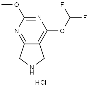 5H-Pyrrolo[3,4-d]pyrimidine, 4-(difluoromethoxy)-6,7-dihydro-2-methoxy-, hydrochloride (1:1) Struktur