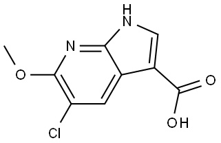 1H-Pyrrolo[2,3-b]pyridine-3-carboxylic acid, 5-chloro-6-methoxy- Struktur