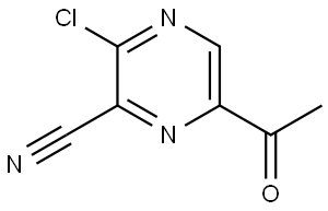 2-Pyrazinecarbonitrile, 6-acetyl-3-chloro- Struktur