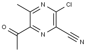 2-Pyrazinecarbonitrile, 6-acetyl-3-chloro-5-methyl- Struktur