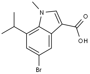 1H-Indole-3-carboxylic acid, 5-bromo-1-methyl-7-(1-methylethyl)- Struktur