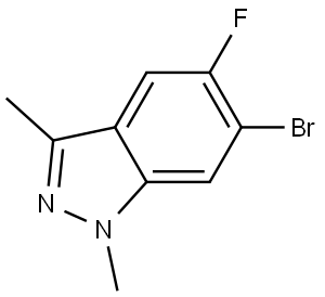 1H-Indazole, 6-bromo-5-fluoro-1,3-dimethyl- Struktur